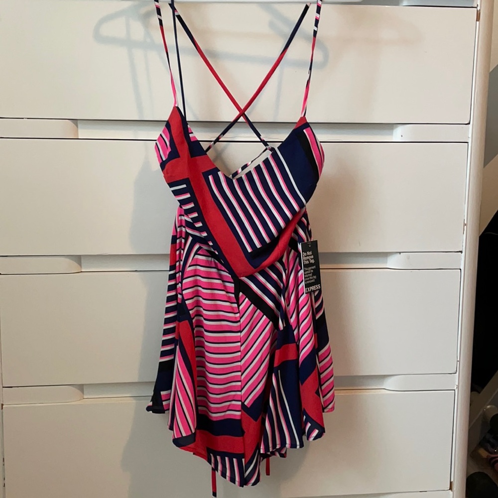 Express colorful lined romper